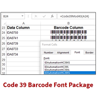 IDAutomation Code 39 Barcode Font Package (แพ็กเกจฟอนต์บาร์โค้ดแบบ Code 39) : Single User License (Perpetual License)